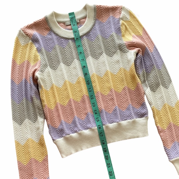 RONNY KOBO Jada Chevron Pastel Knit Sweater Small - Picture 10 of 13